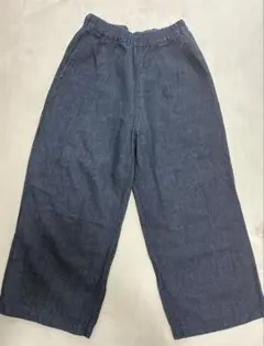 ダークブルーワイドパンツ ウエストゴム