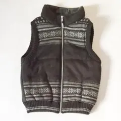 美品 コムサイズム キッズ ニットベスト黒 サイズ140