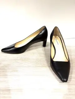 【美品】ファビオルスコーニ レザー パンプス ブラック ポインテッドトゥ