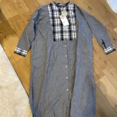 チェック柄 シャツワンピース M/L