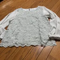 ＧLACIERレース長袖トップス グレーＬ