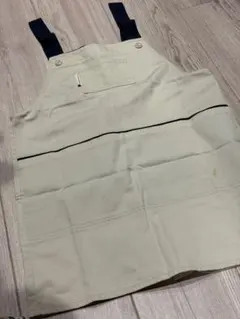 シンプル　エプロン　ベージュ　M-L