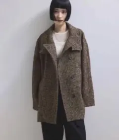 【WEB限定】アダムエロペ スタンドカラーウールミドルコートのサムネイル