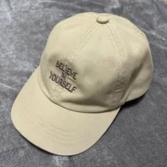 GU キャップ ベージュ BELIEVE IN YOURSELF