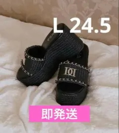 ラスト1点♡Darich♡DDロゴフラットフォームラタンサンダル♡ブラック 