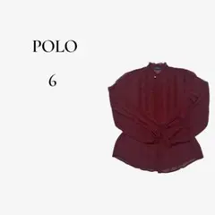 【POLO】フリルブラウス6 ボルドー 長袖きれいめ上品大人コーデのサムネイル