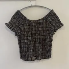 【美品】Kastane チェック柄 半袖ブラウス オフショル