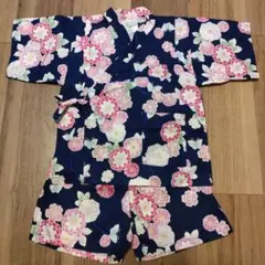 花柄甚平 100cm ネイビー