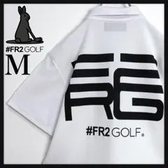 #FR2 GOLF　エフアールツーゴルフ　長袖ポロシャツ　刺繍　バックプリント 美品】エフアールツーゴルフ 半袖ポロシャツ グリーン バックプリント
