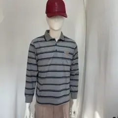 SANTA BARBARA ストライプ 長袖ポロシャツ