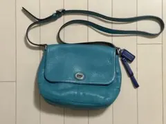 コーチ ショルダーバッグ ターコイズブルー