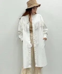 roger&raw フリンジスタンドネックロングシャツのサムネイル