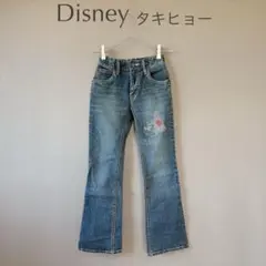 KIDS130【タキヒョー ディズニー】ブルー　ミニー　ダメージフレアジーンズのサムネイル