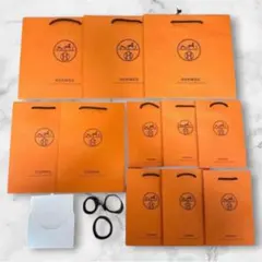 HERMES ショップ袋 ショッパー 紙袋 大中小 リボン メッセージカード