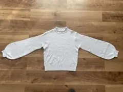 新品未使用 エムズエキサイト リブ編みバルーンスリーブセーター Mサイズ