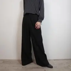 HYKE ワイドフレアスラックスパンツ モード ブラック/BZ59