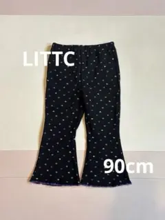 【美品】リトシー　ハート柄フレアパンツ 90cm レギンス　ハート