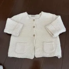 petit main アイボリー カーディガン 80