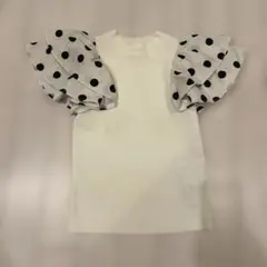 LILY BROWN ドット柄フリル袖Tシャツ ワンサイズ 未使用品のサムネイル