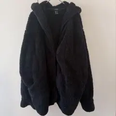 FOREVER21 【S】フリースジャケット ボアジャケット 黒 ブラック