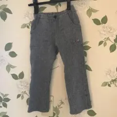 ☆ファミリア　パンツ　 電車　110　グレー　ストレッチ　折り返し　チェック