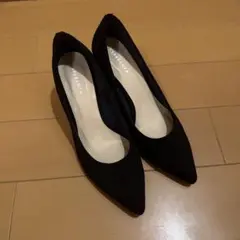 ESPERANZA ブラック ポインテッドトゥ ハイヒール