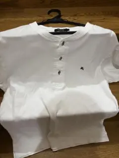 バーバリーブラックレーベル ヘンリーネックTシャツ　ホワイト　L 日本製のサムネイル