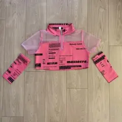 キッズ　ダンス　衣装　トップス　130 ピンク　ヒップホップ　へそ出し