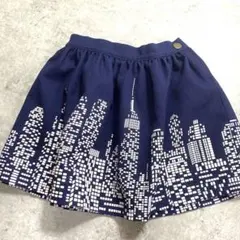 美品 ✨アナスイミニ スカート 120 紺 シティー柄 摩天楼 発表会 お出かけ