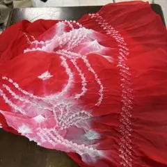 赤いシフォン帯 フリルデザイン