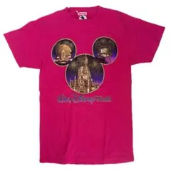 90s 赤タグ Tシャツ　ディズニー　ラメ　プリント　USA製 古着