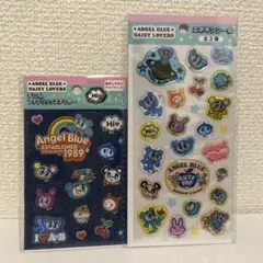レア☆エンジェルブルー デニムファブリックステッカー エポキシシール 2種セット