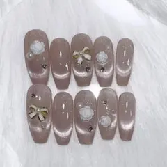 ネイルチップ現品 ワンホン マグネットフレンチ 量産型 フレンチガーリー 上品