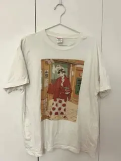 「古塔つみ」銭湯 イラスト プリント Tシャツ ホワイト Lサイズ
