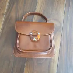 ブラウンレザー 　ハンドバッグ　小さい