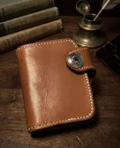 ハンドメイド、レザーウォレット（財布）手縫い品