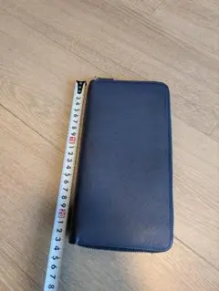 ラルコバレーノ ラウンドジップウォレット ネイビー アクア 長財布 