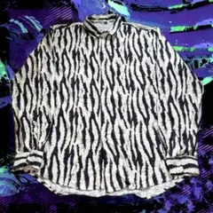 ゼブラ柄 パンク系 長袖シャツ