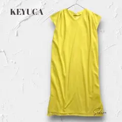Y6006【ケユカ】爽やかイエローワンピース 着心地抜群 ロング丈 大人可愛い♡