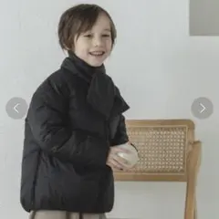 pairmanon マフラー付き 中綿ノーカラー ブルゾン ダウンジャケット