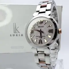 極美品✨稼働 セイコー ルキア 電波ソーラー ラメピンク文字盤 ローマン 腕時計