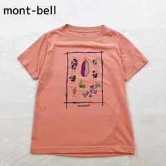 モンベル キッズ 130 Tシャツ ピンク 木の実 イラスト 吸水速乾 半袖のサムネイル
