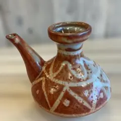 希少　陶芸作家　生井講蔵　益子焼　赤絵　手描き　手捻　逸品　急須　1点物　工芸品 希少 陶芸作家 生井講蔵 益子焼 赤絵 手描き 手捻 逸品 急須 1点物