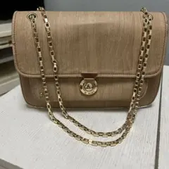 ベージュ 合成皮革 ショルダーバッグ