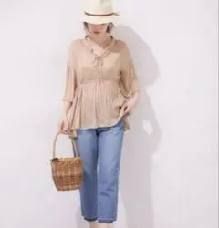 nano・universe（ナノ・ユニバース） ドロストギャザーブラウス　未使用