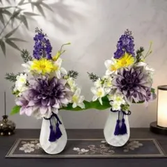 shield様 オーダー 仏花 shield様 オーダー 仏花 お供え花 紫 白 一対 O28 - メルカリ