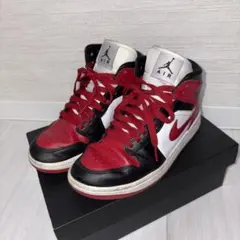 WMNS NIKE Air Jordan1 MIDスニーカー 赤 24.5cm