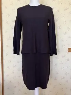 自由区　ネイビー　ジャンバースカート➕長袖セーターセットアップ