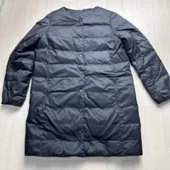 無印良品MUJI 軽量ダウンポケッタブルノーカラーコートL 黒