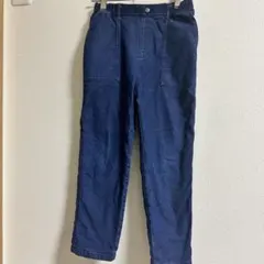 ユニクロ キッズ 140 暖パン デニム風 裏フリース パンツ ジーンズ 青のサムネイル